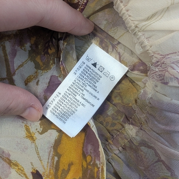 H&M Women's Multicolored Floral Transparent Sheer Top/Blouse - Picture 8 of 11